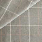 a heathered grey and cream plaid check home decor fabric