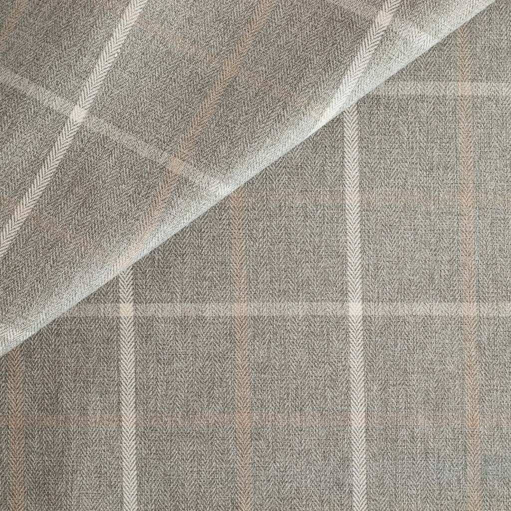 a heathered grey and cream plaid check home decor fabric