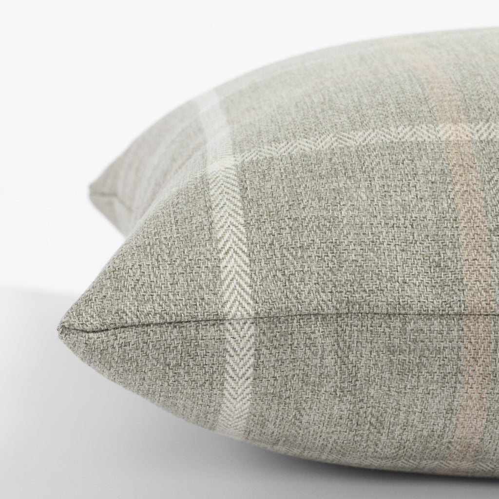 Camden grey plaid pillow : side view