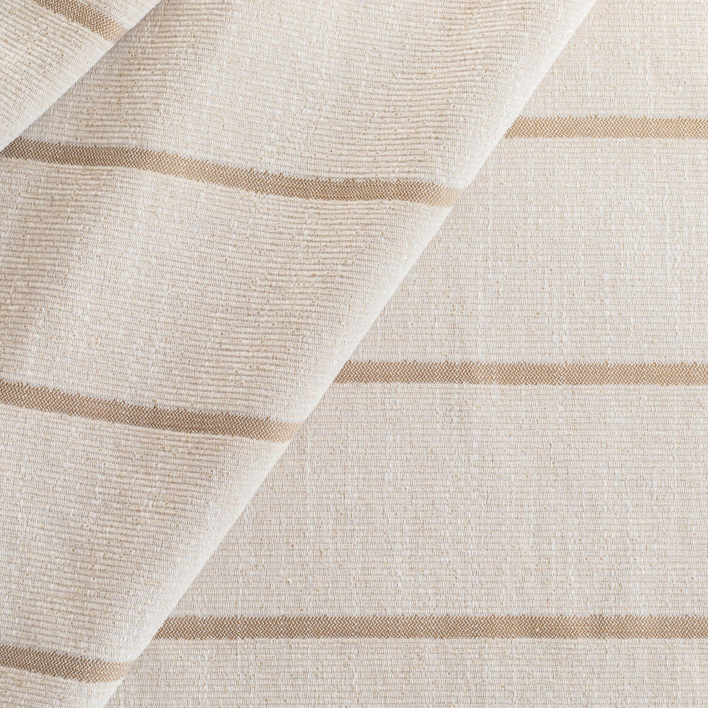 Carlin Stripe Amber, a cream and caramel brown stripe Tonic Living Fabric