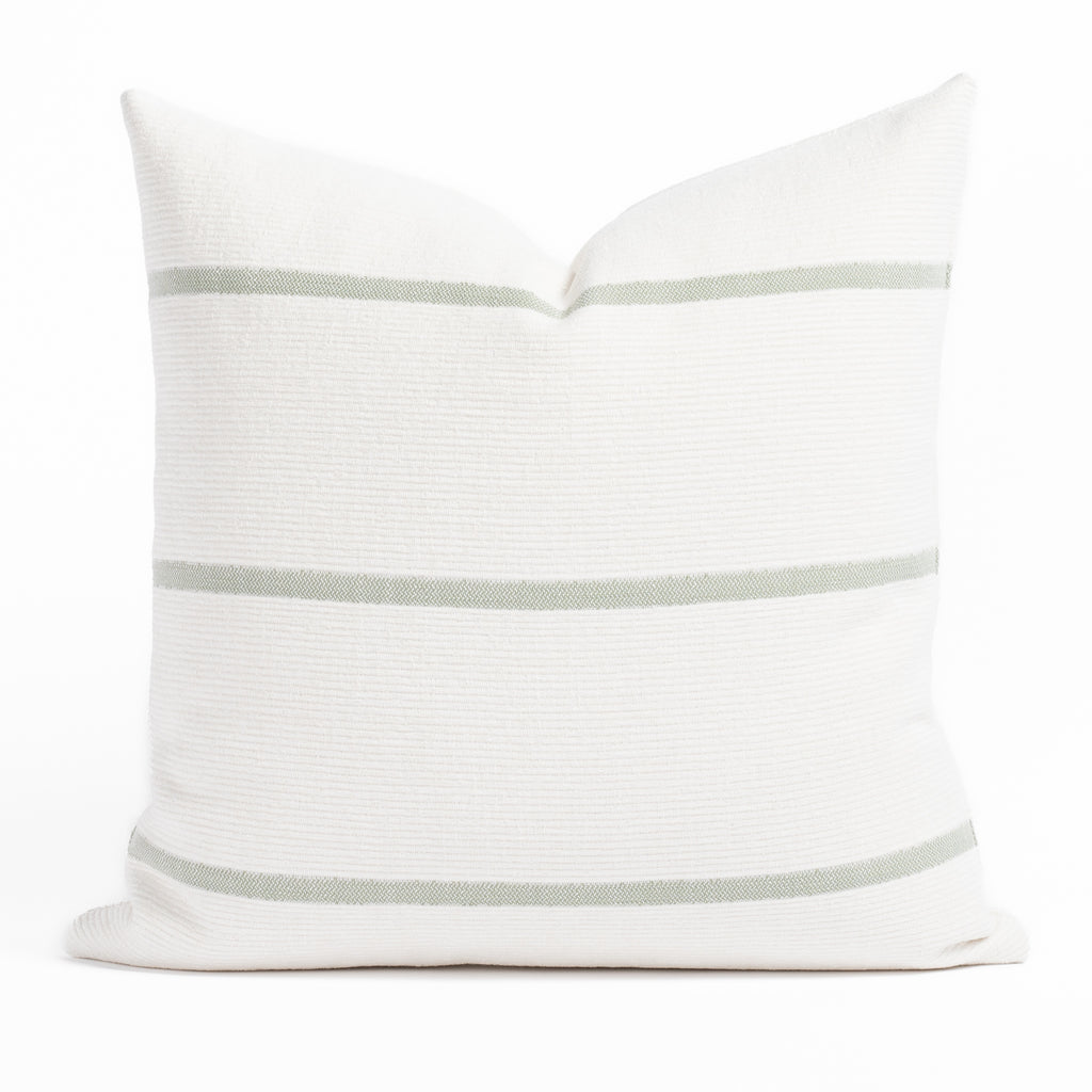 Carlin Stripe Jade 20x20 Pillow, a white and green stripe throw pillow from Tonic Living