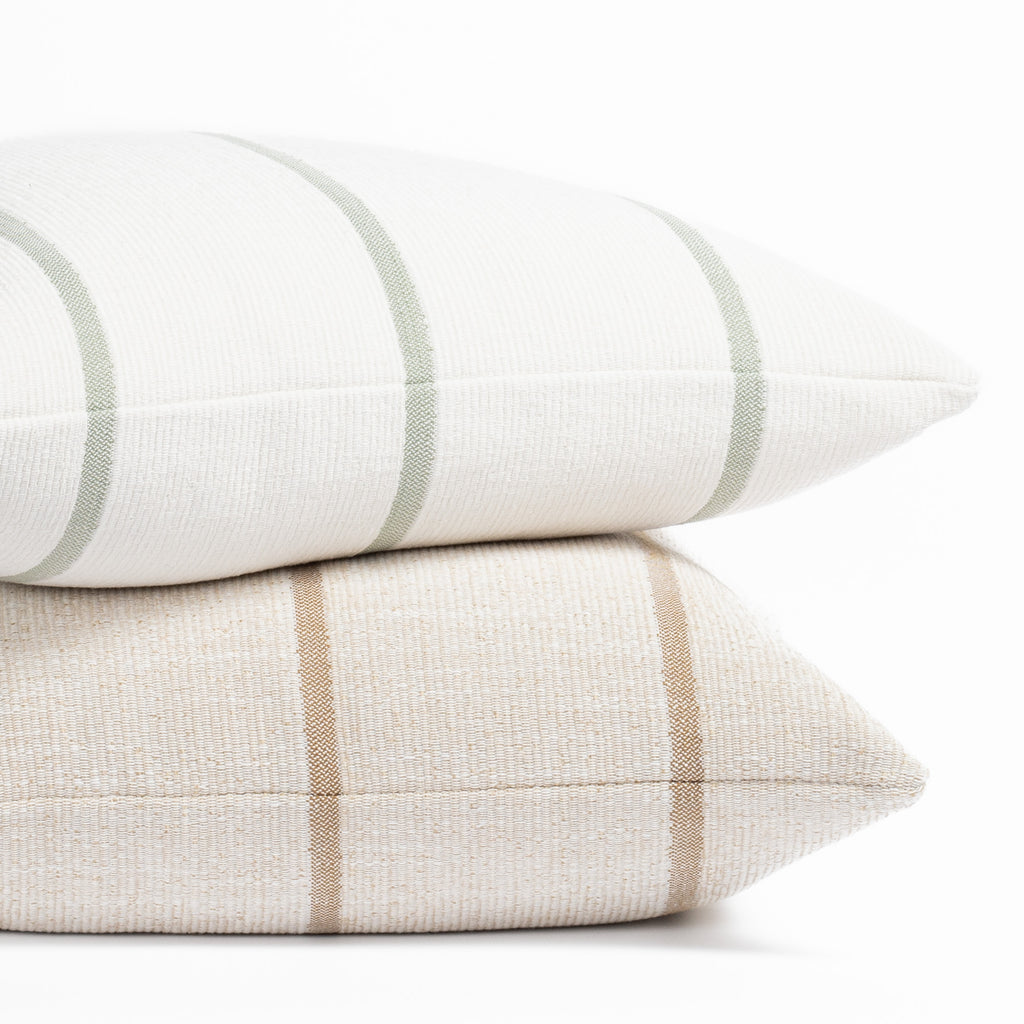 Carlin Stripe throw pillows : Jade and Amber colourways