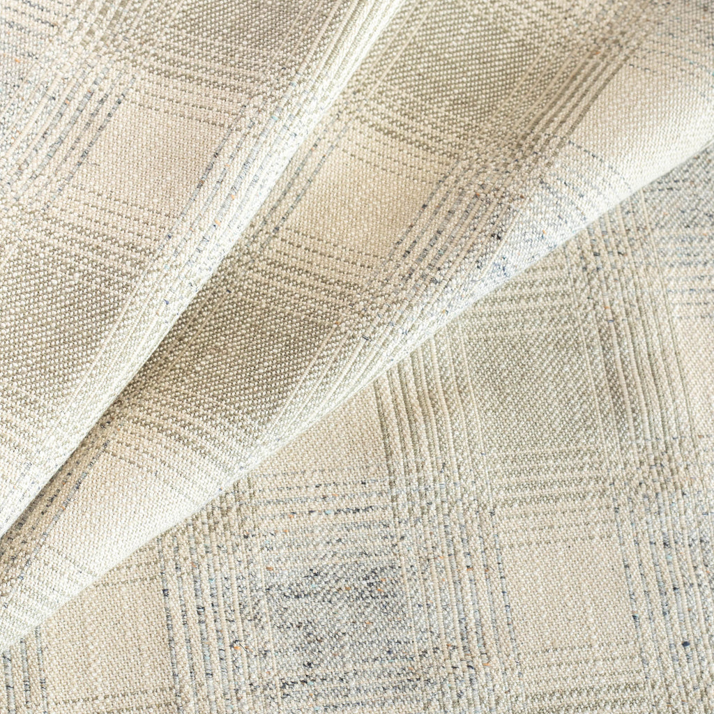 a light grey and denim blue plaid multi-purpose fabric