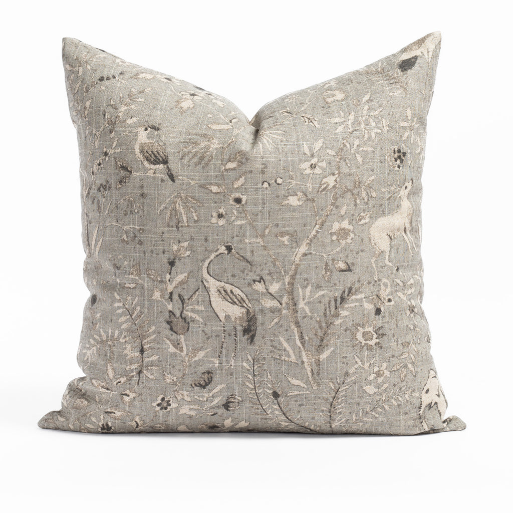 Cyprus 20x20 Blue Smoke Pillow, a sophisticated exotic animal print neutral grey pillow from Tonic Living