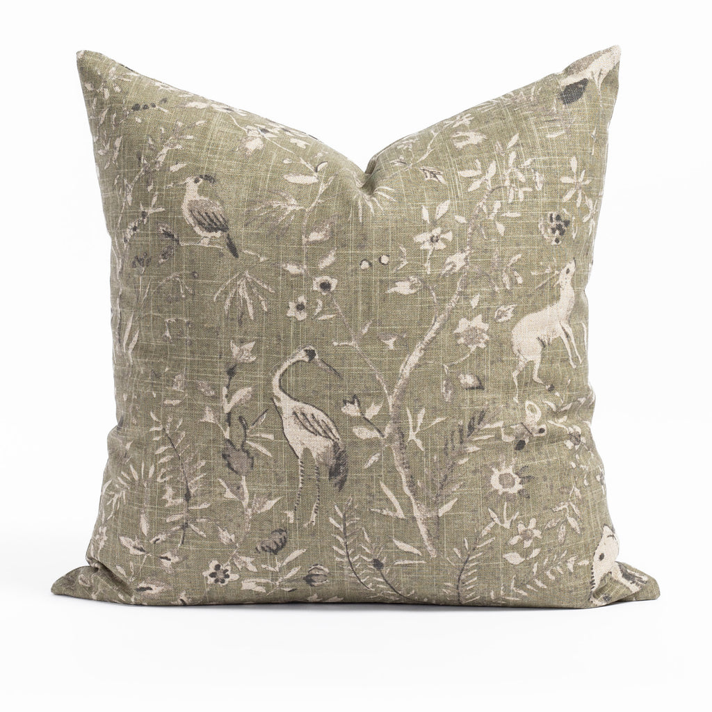 Cyprus 20x20 Moss Pillow, a sophisticated exotic animal print throw pillow from Tonic Living