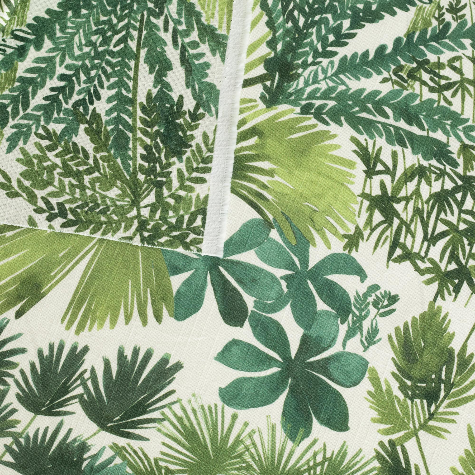 Daintree Palm Green painterly leafy print cotton fabric : view 5
