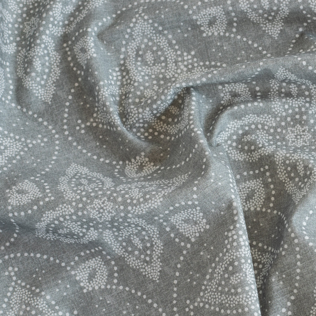 Dixie Sea Glass gray medallion print home decor fabric 