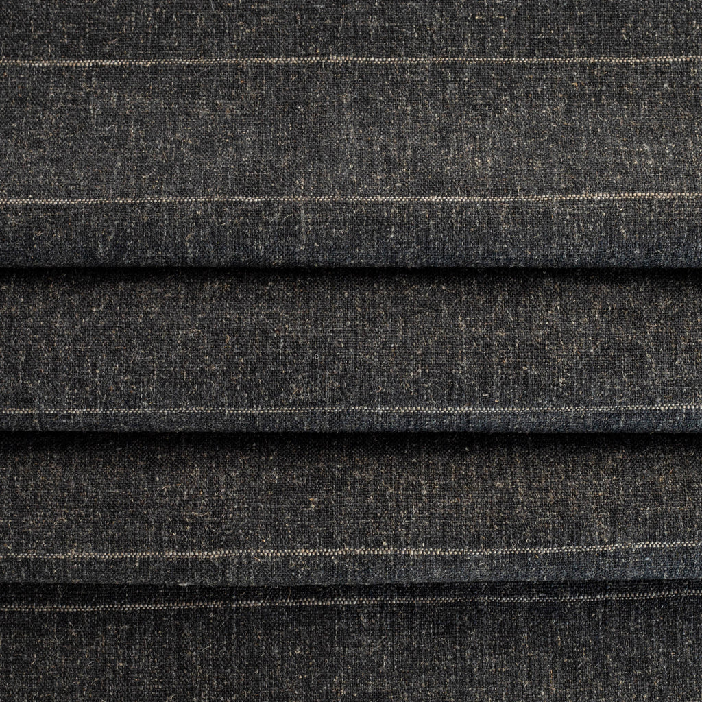 a dark grey and brown horizontal pinstripe home decor fabric