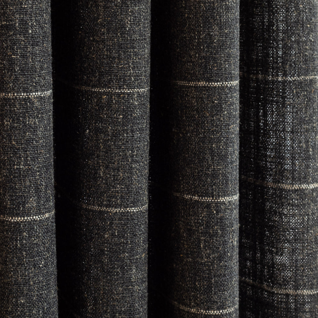 a charcoal grey and beige horizontal stripe fabric