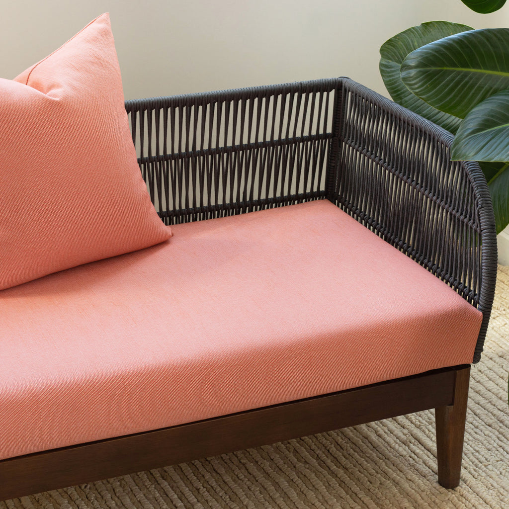 Eden coral pink indoor outdoor fabric cushion cover and pillow from Tonic Living