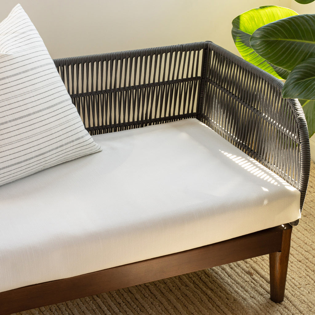 Eden white indoor outdoor fabric cushion cover from Tonic Living