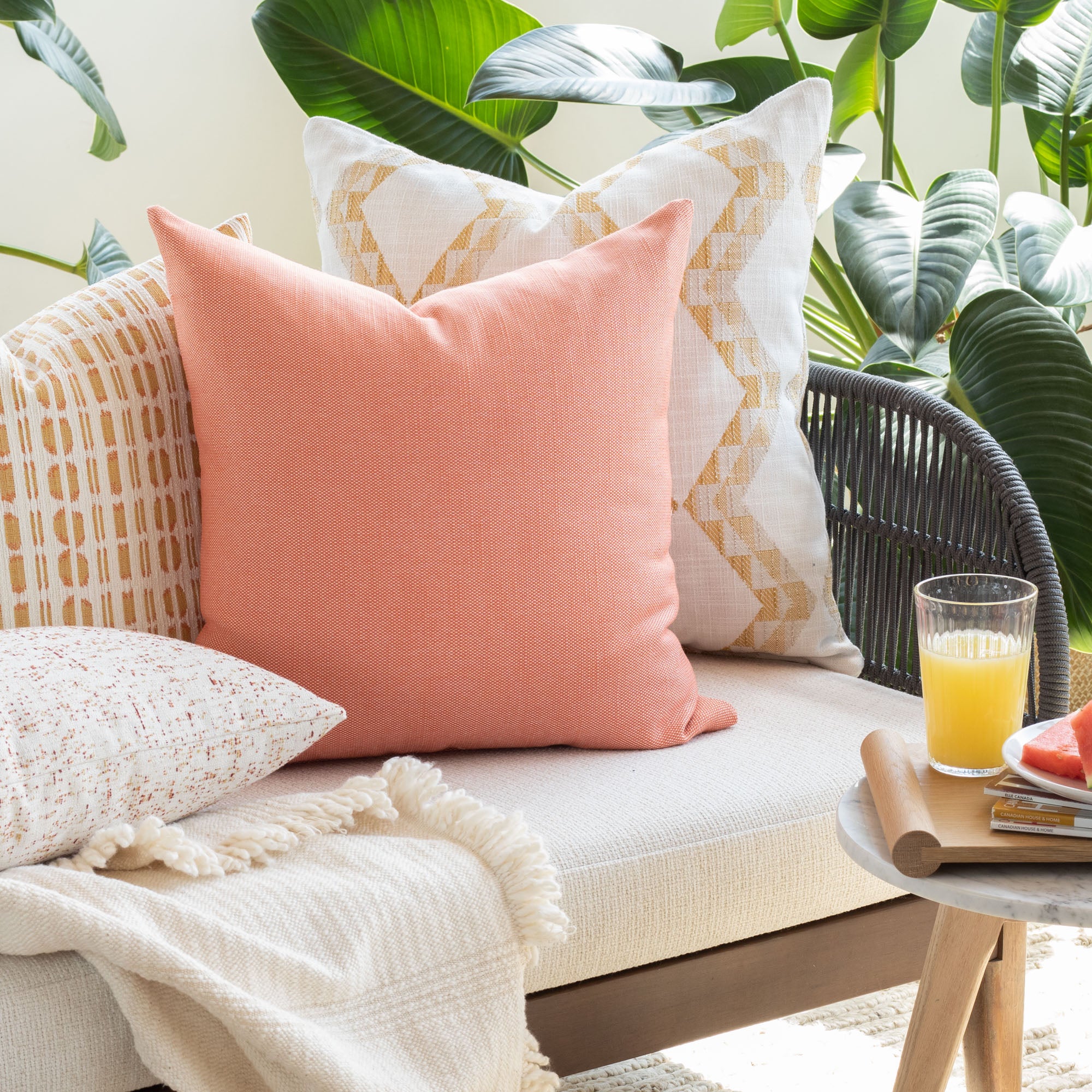 Eden 20x20 Indoor Outdoor Pillow Coral