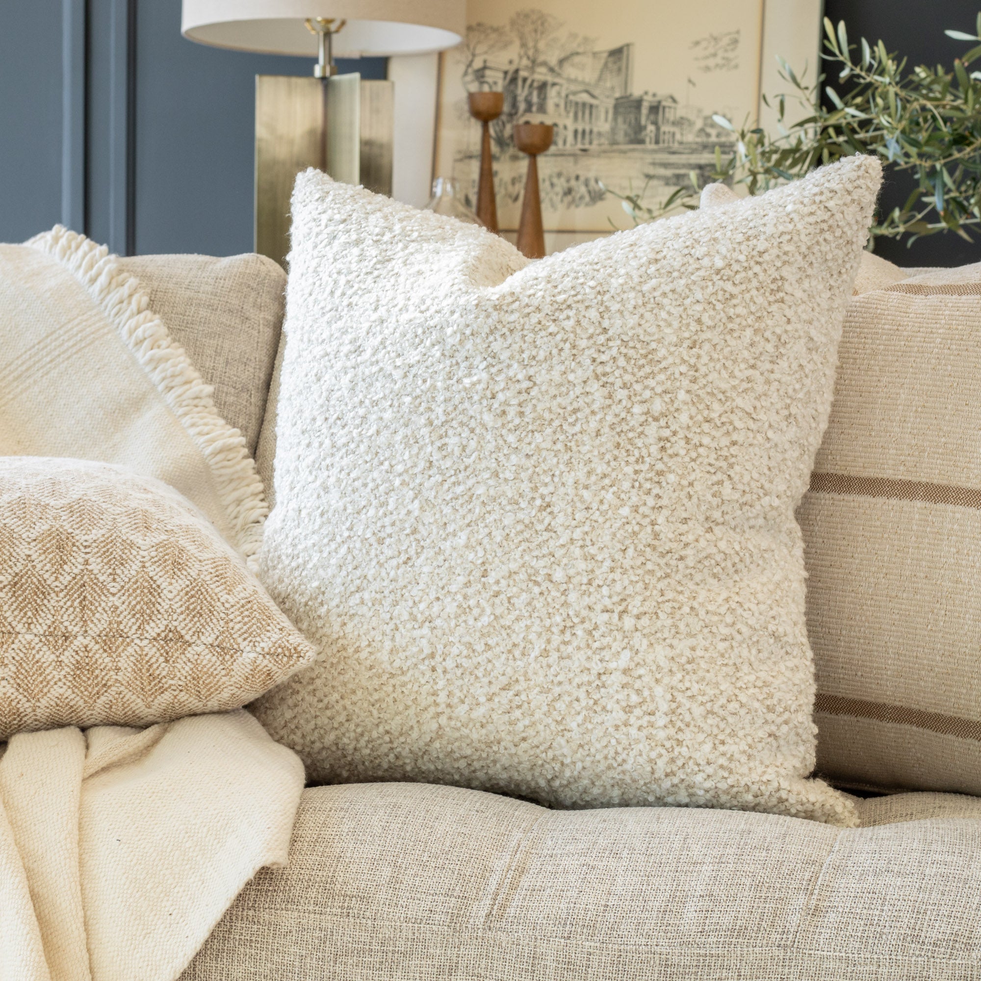 Fenwick 22x22 Pillow Parchment Cover Only