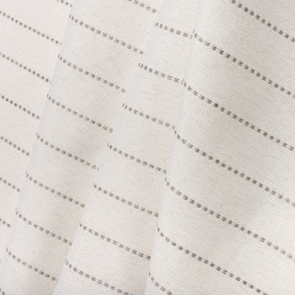 a light cream and sandy grey stripe indoor outdoor fabric