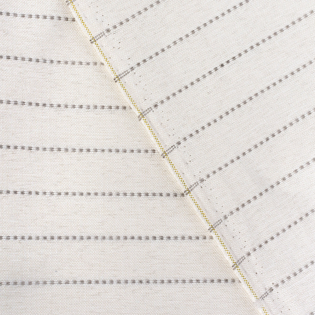 Fontana Linen, a light cream and sandy gray horizontal stripe indoor outdoor fabric 