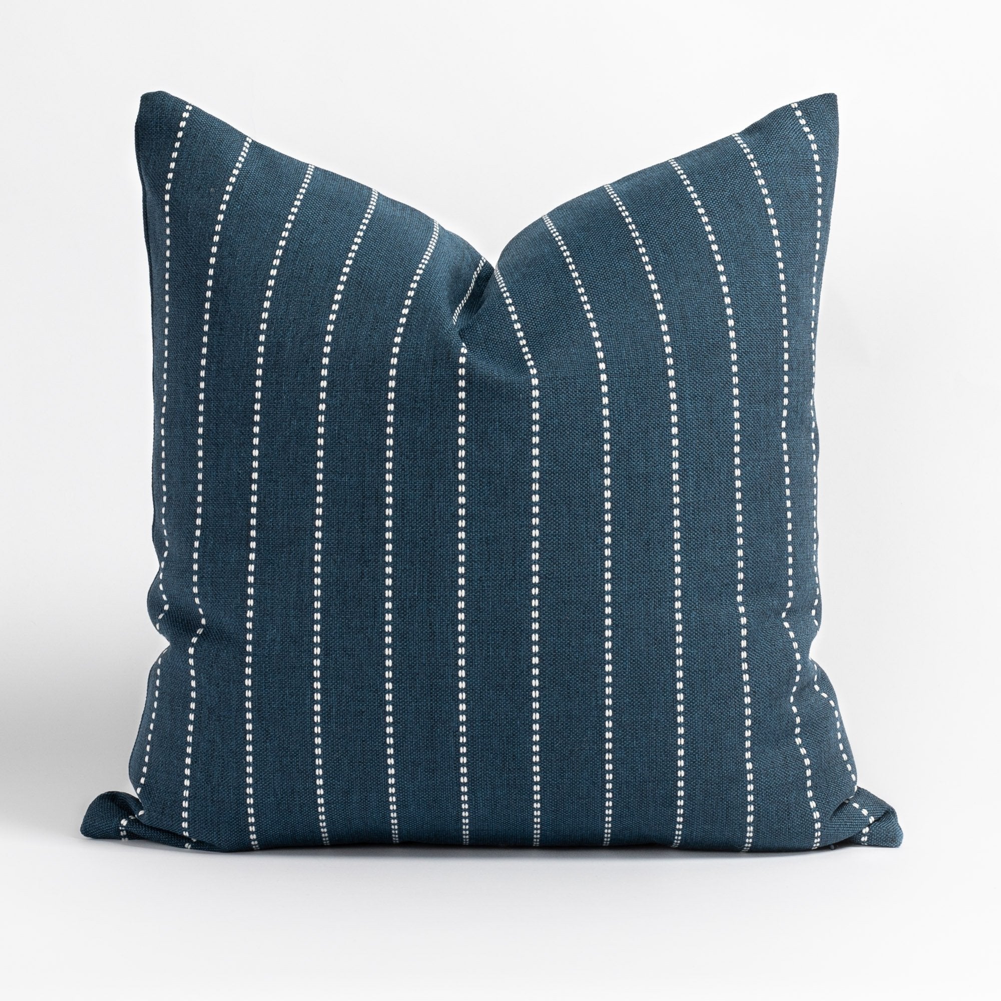 Navy blue striped pillows best sale
