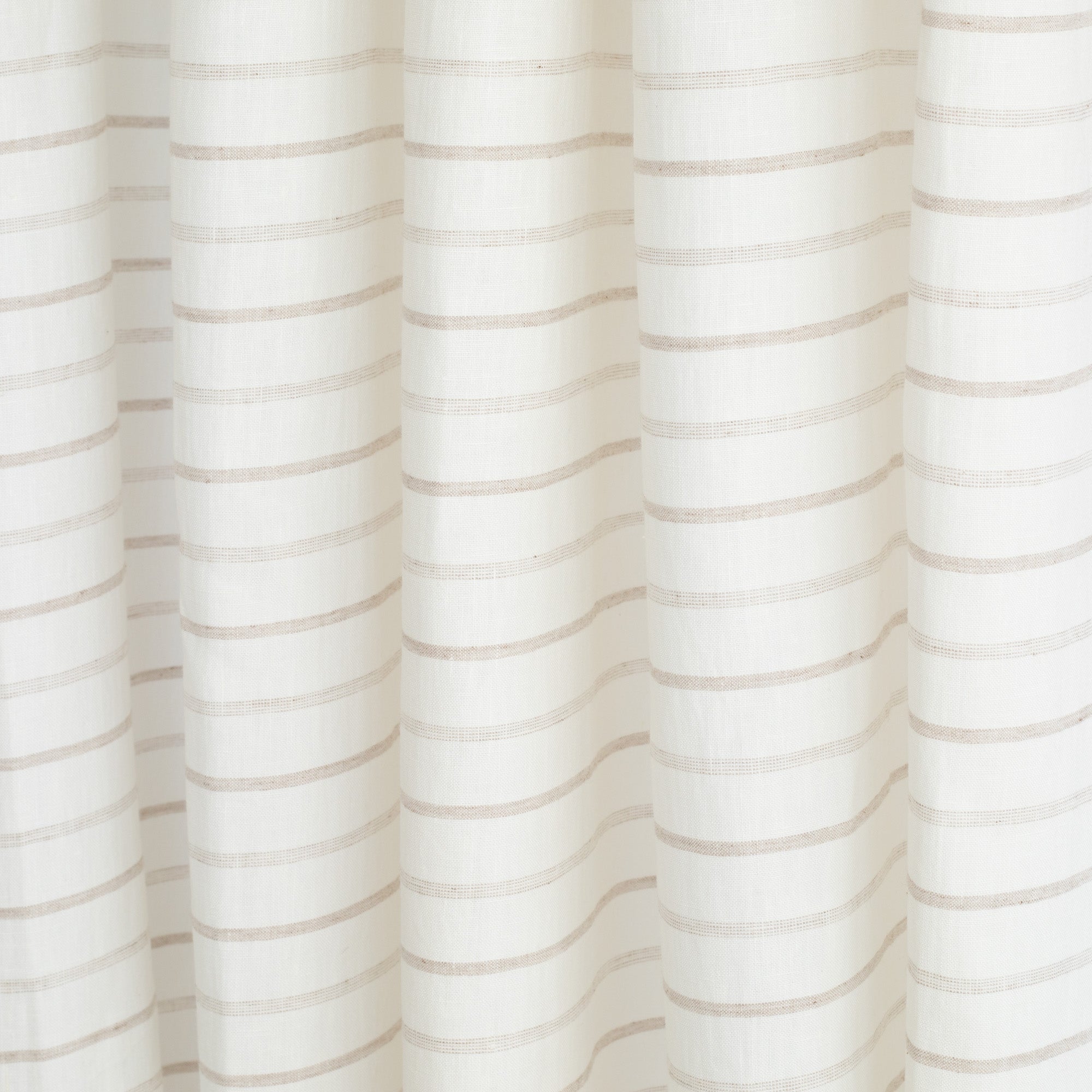 Fraser creamy-white and taupe stripe linen-blend drapery fabric : view 2