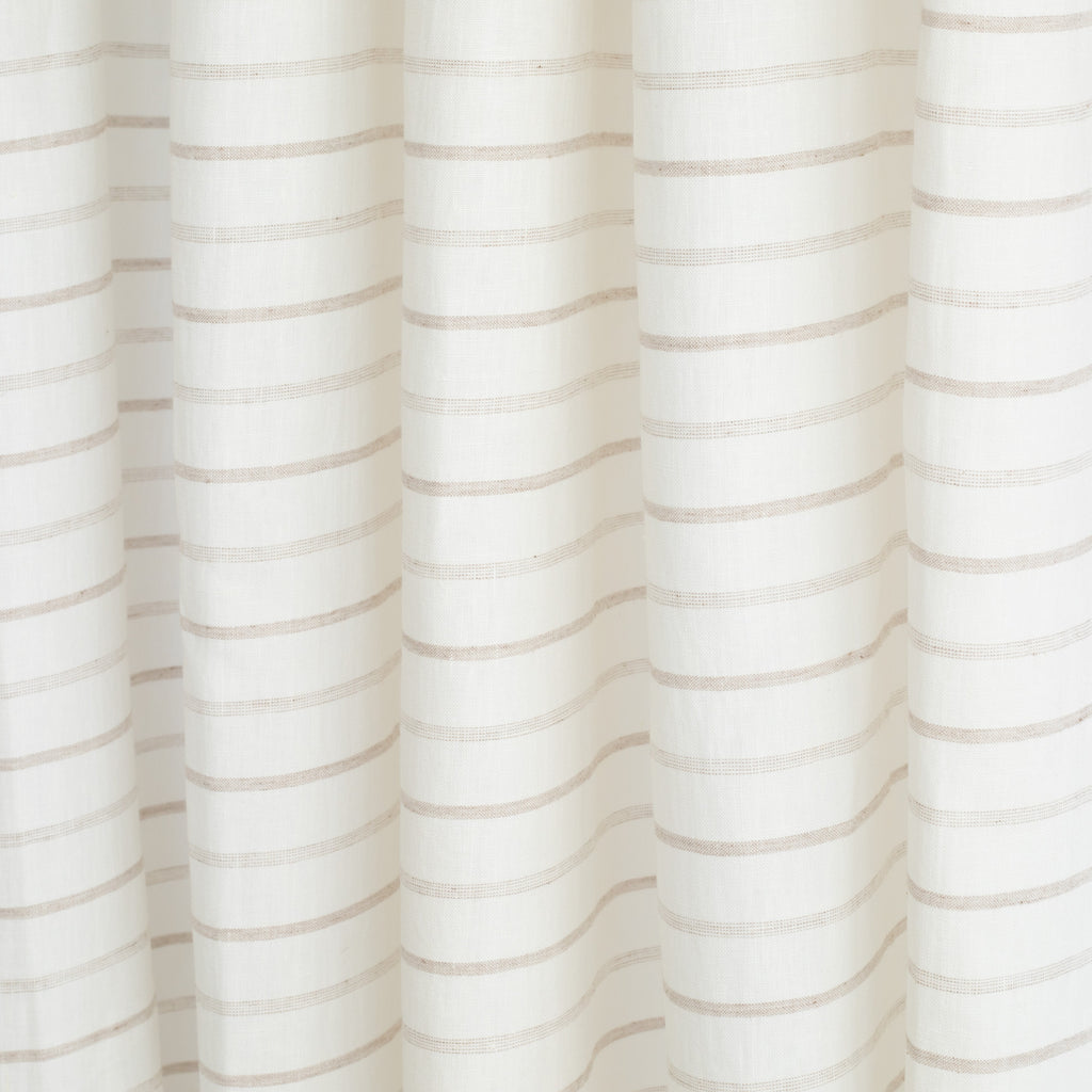 Fraser creamy-white and taupe stripe linen-blend drapery fabric : view 2