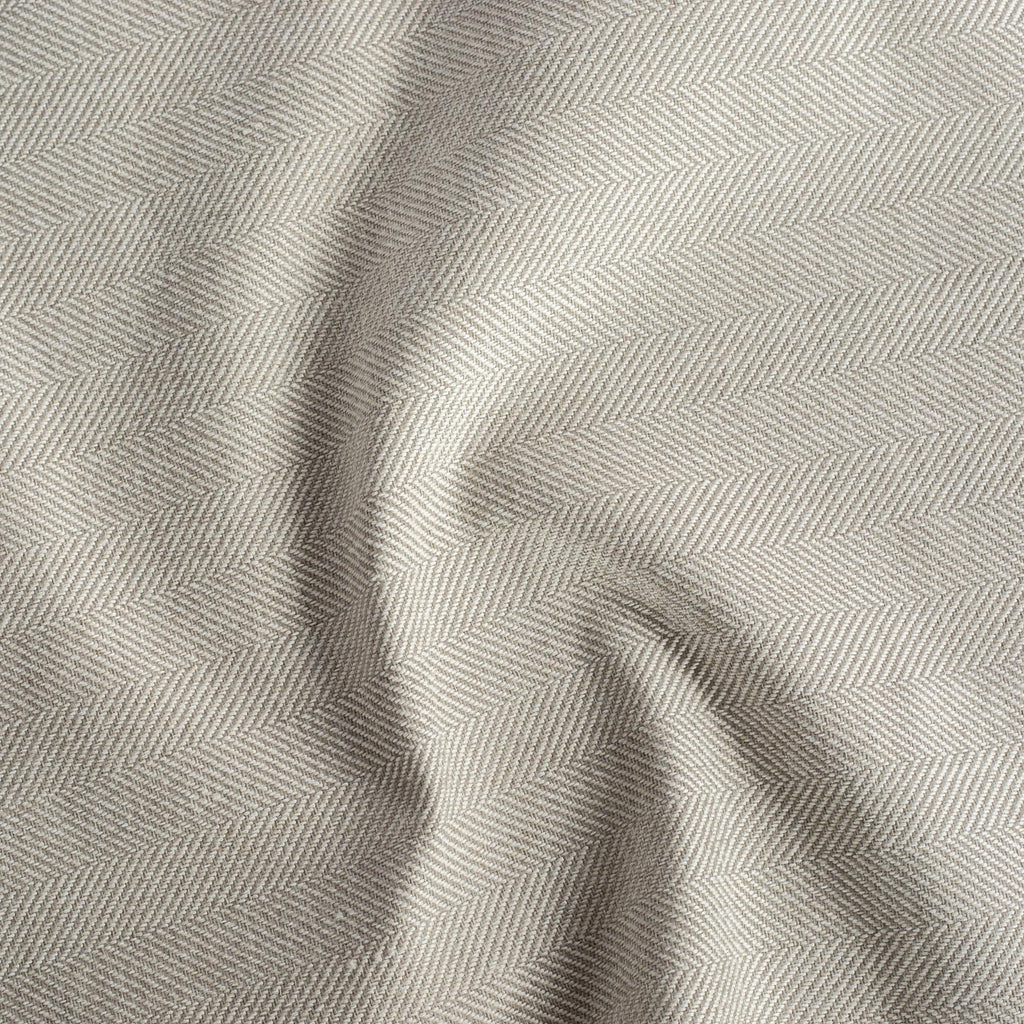 a grey and cream herringbone high performance fabric