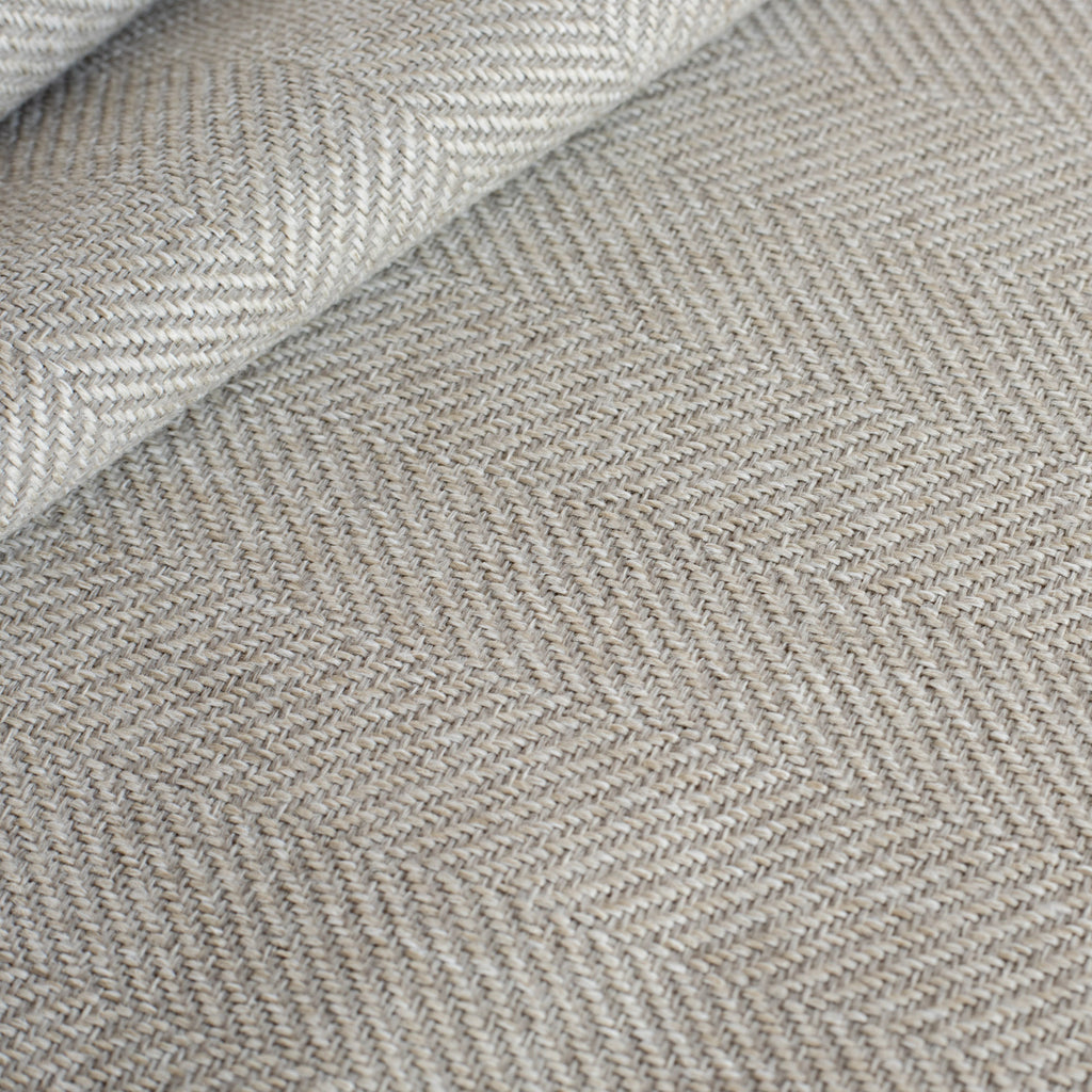 a warm grey herringbone fabric