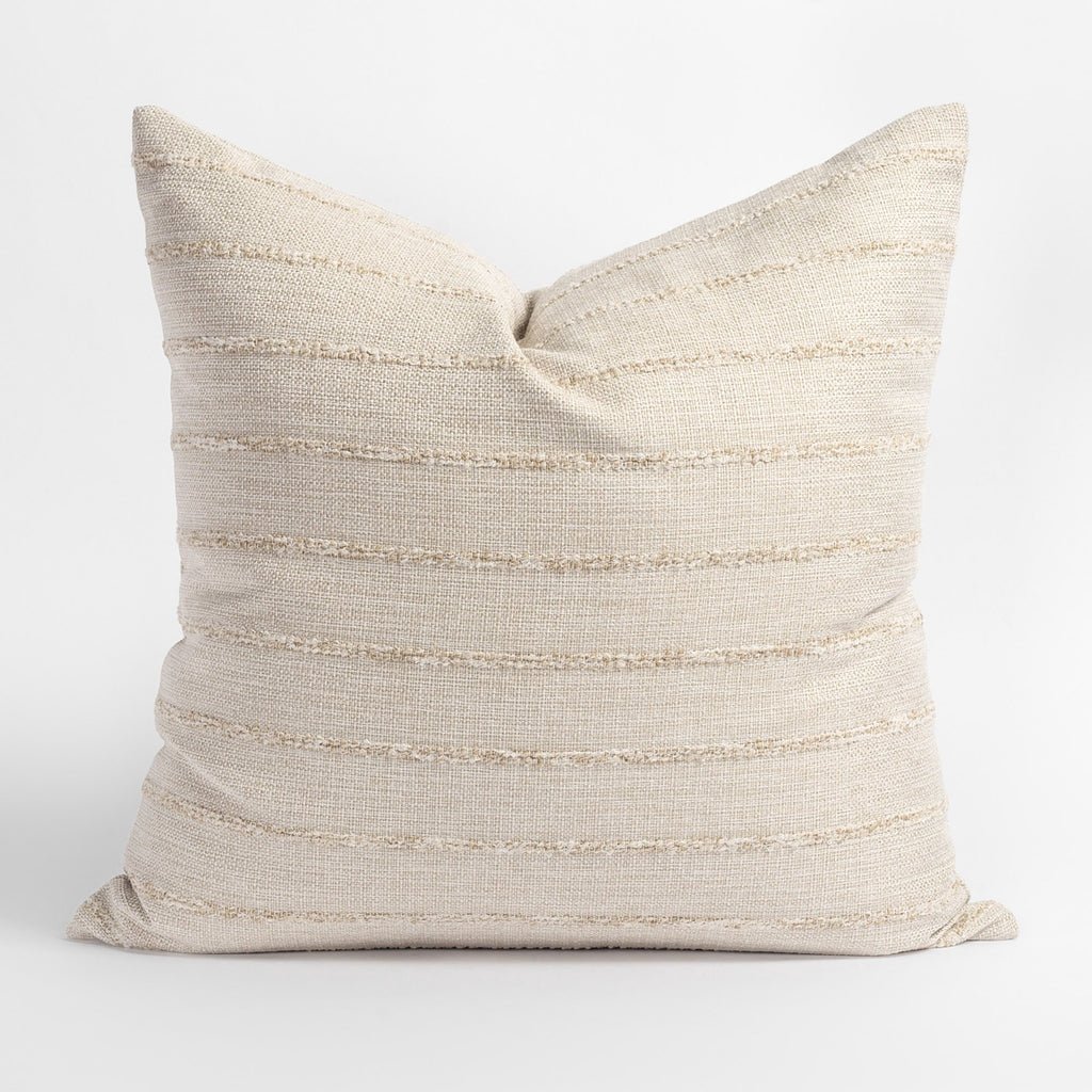 Handlavet Raffia Pillow, a beige pillow with tonal textured horizontal stripe from Tonic Living