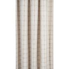 ivory white and flax beige plaid check drapery fabric
