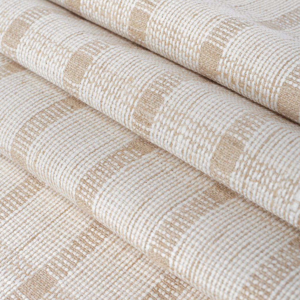 white and beige plaid home decor fabric