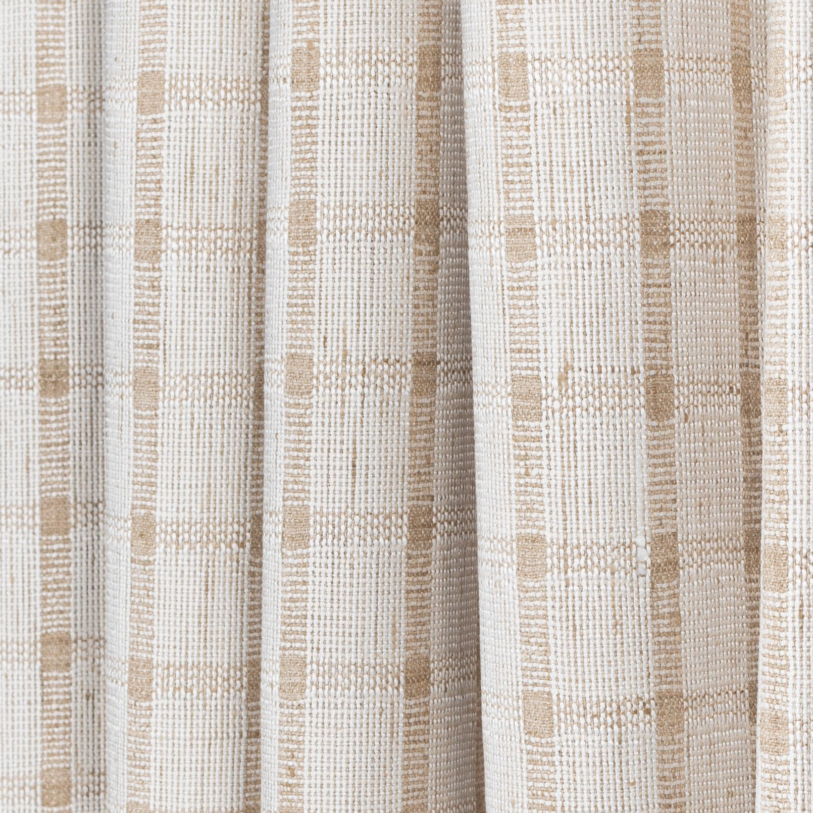 ivory white and beige plaid check drapery and upholstery fabric