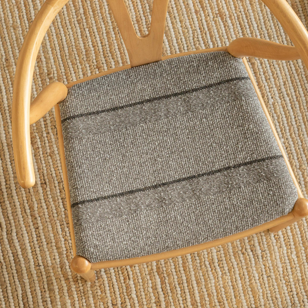 grey tonal textured striped upholstered chair seat