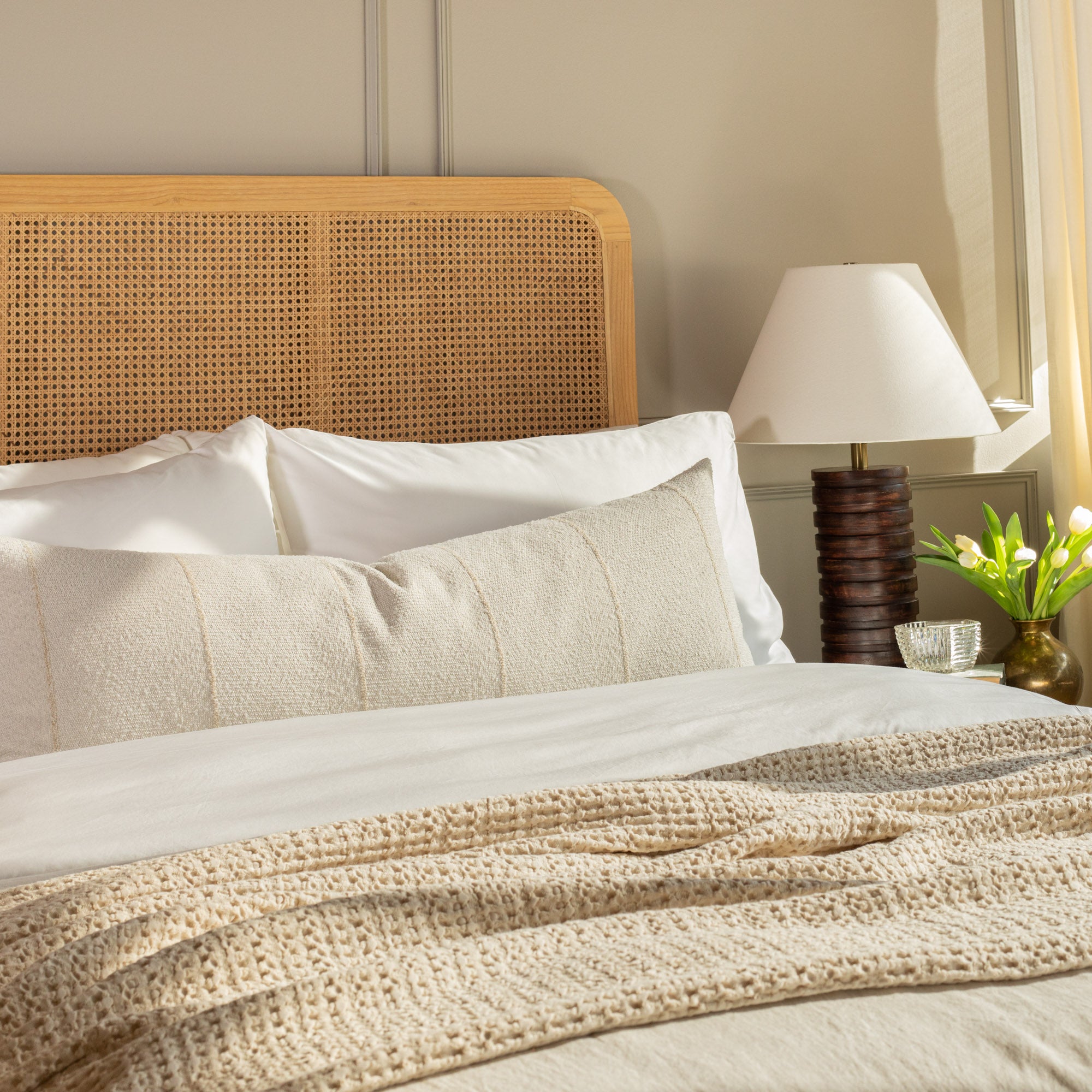 Hartford Stripe 16x42 Indoor Outdoor Bolster Pillow Linen Cover Only