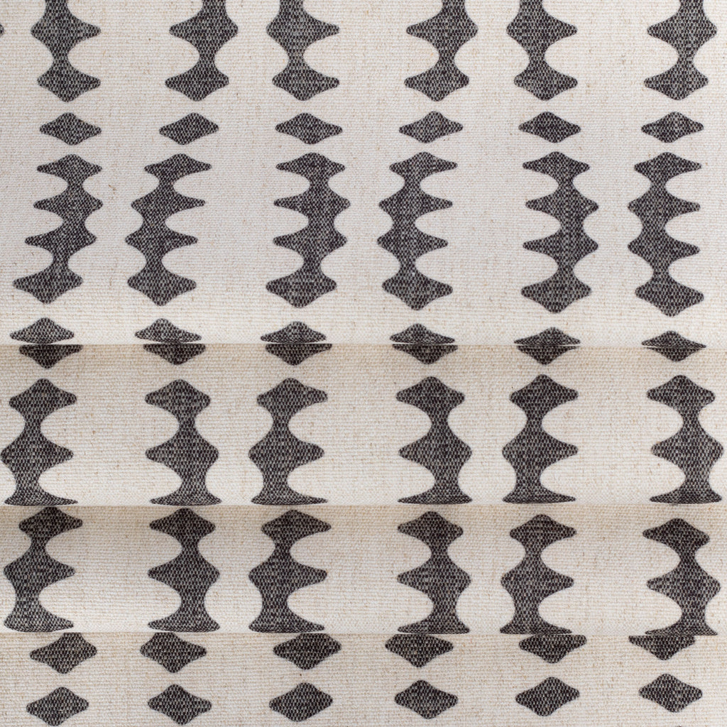 Helmi Charcoal, a black and beige abstract stripe print fabric : view 3