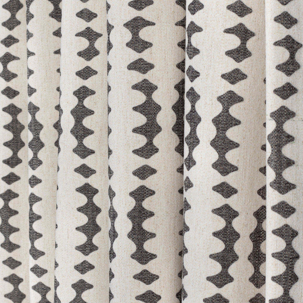 Helmi Charcoal, a black and beige abstract stripe print fabric : view 2