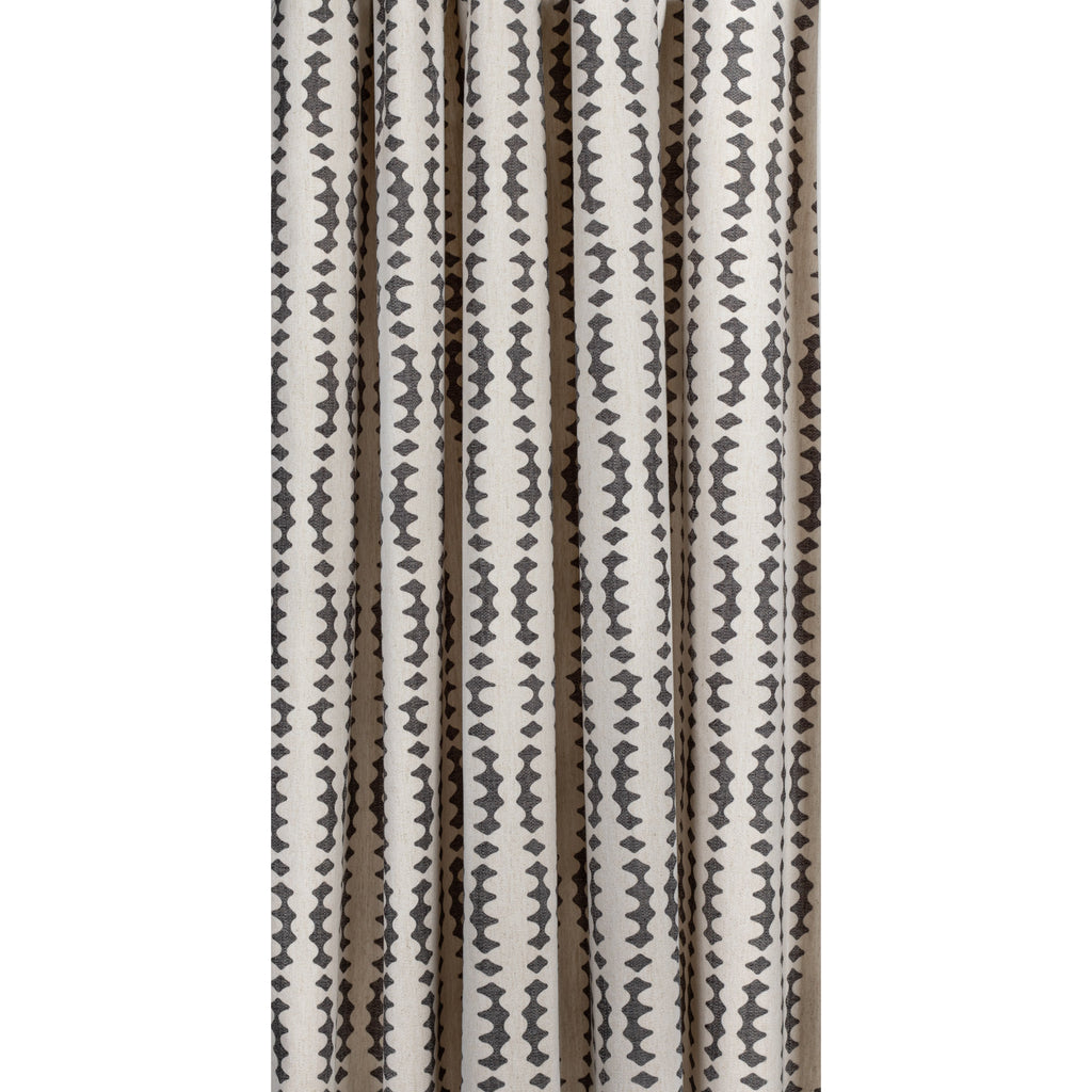 Helmi Charcoal, a black and beige abstract stripe print fabric : view 7