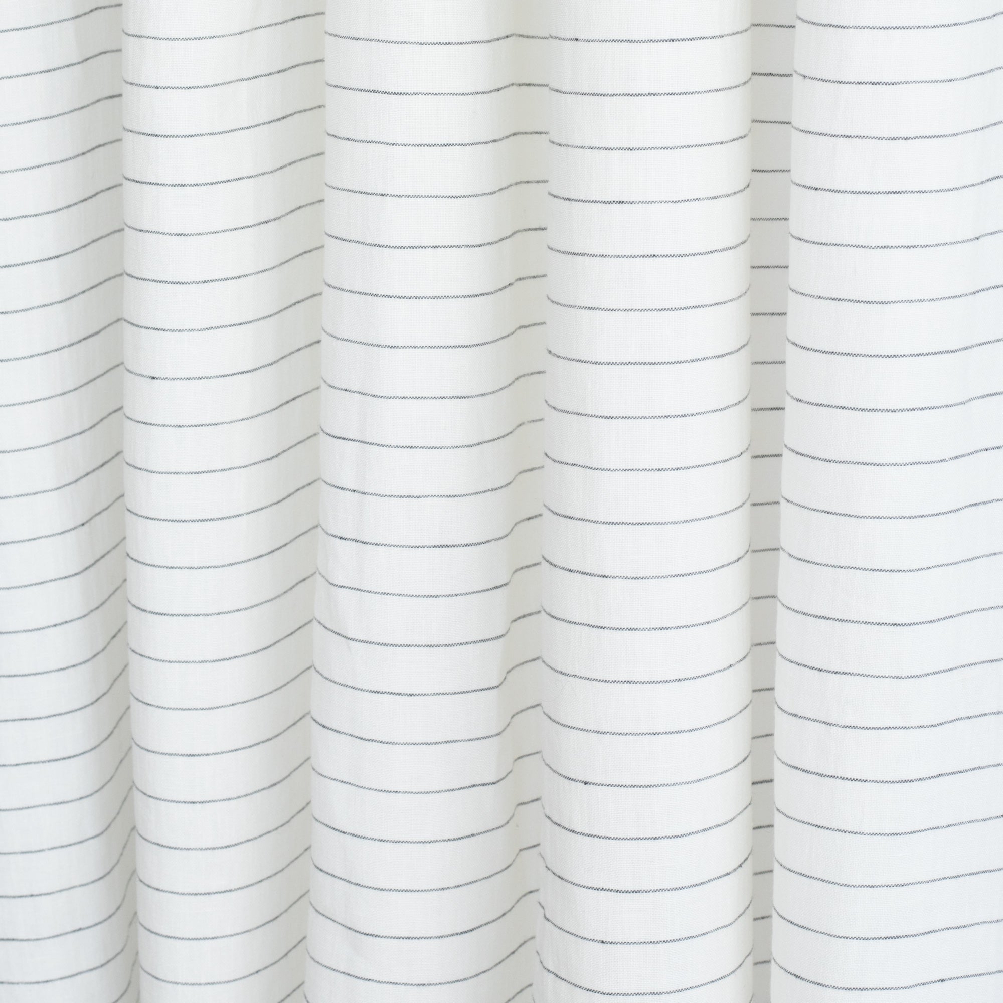 Hudson cream white and black stripe linen blend drapery fabric : view 2