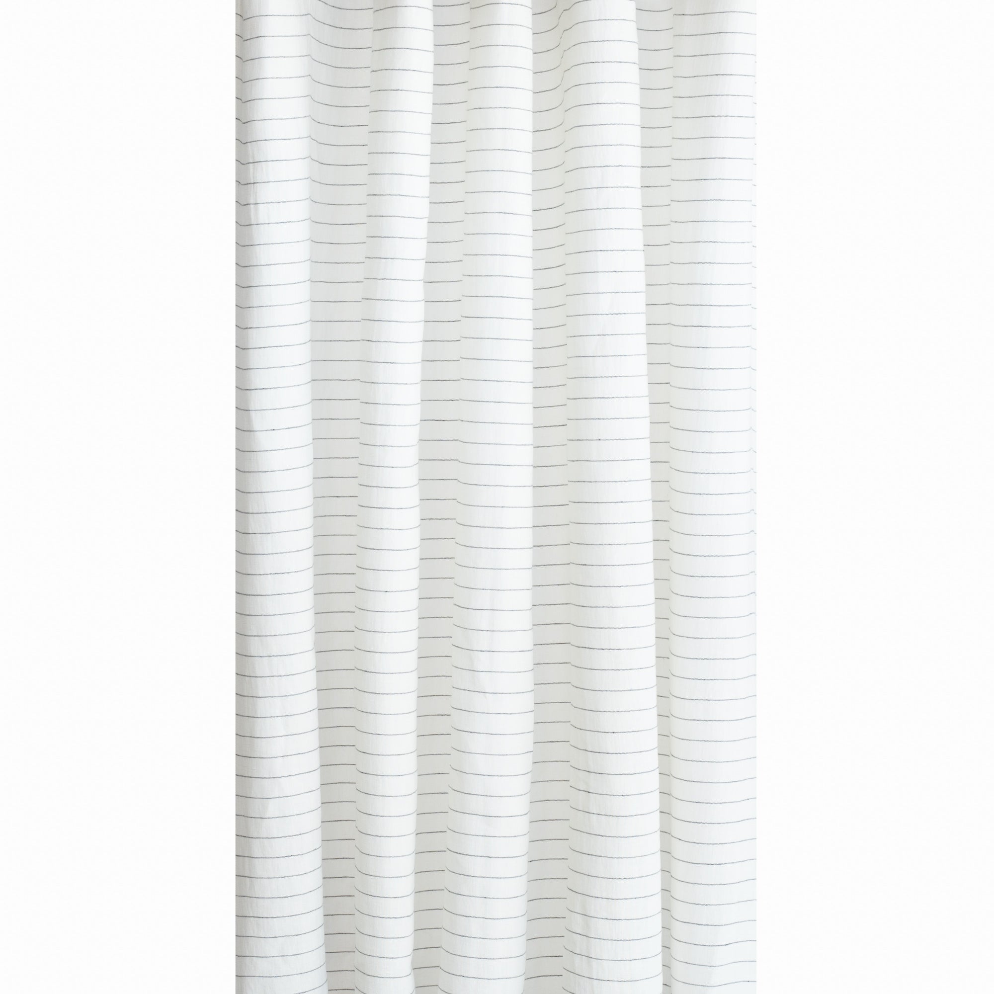 Hudson cream white and black stripe linen blend drapery fabric : view 7