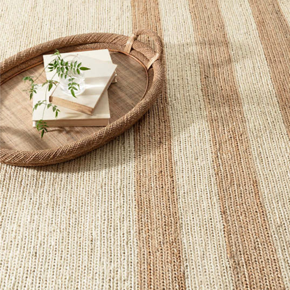 Ipswich natural and beige stripe Dash and Albert rug available at Tonic Living