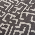 Karru charcoal grey and beige block print fabric from Tonic Living