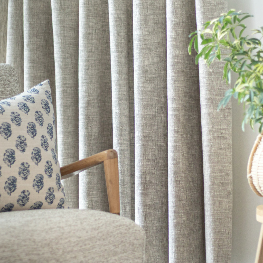 Kingham Cobblestone grey taupe linen cotton drapery fabric from Tonic Living