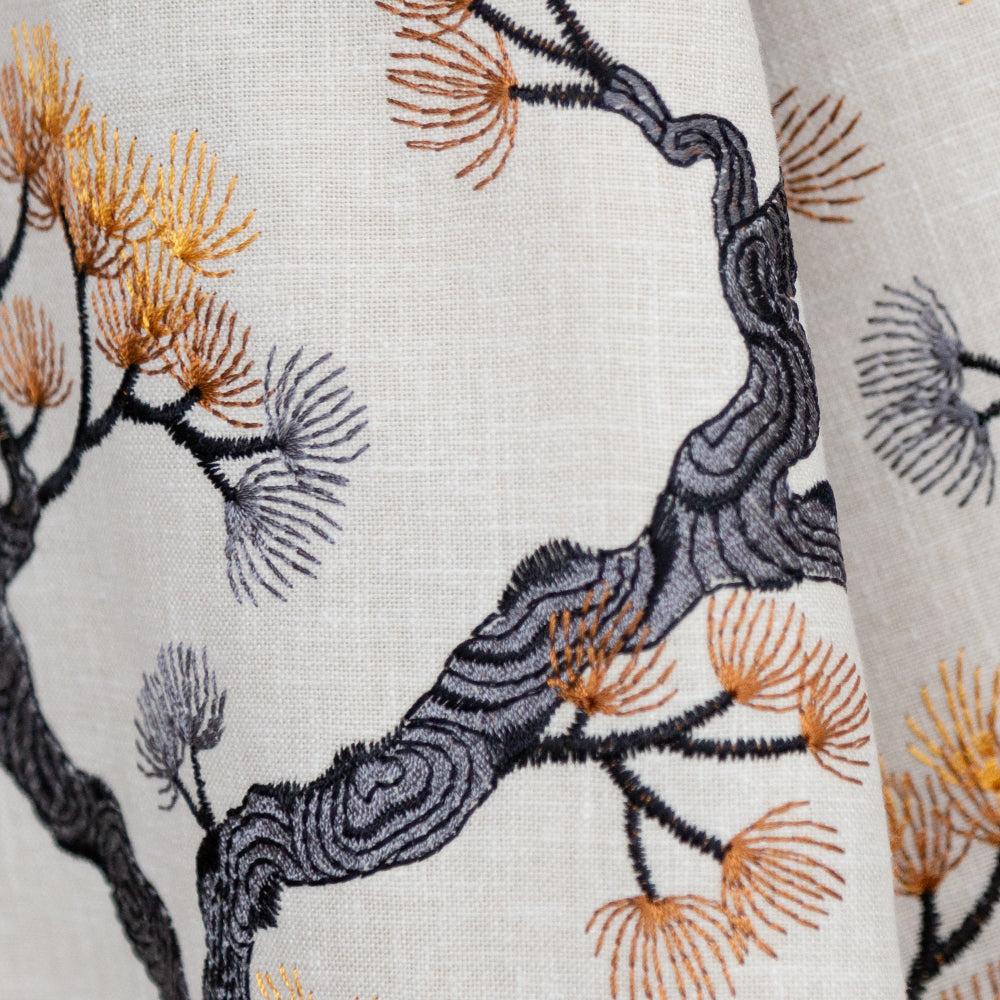 Kumano, a Japanese red pine embroidery fabric from Tonic Living