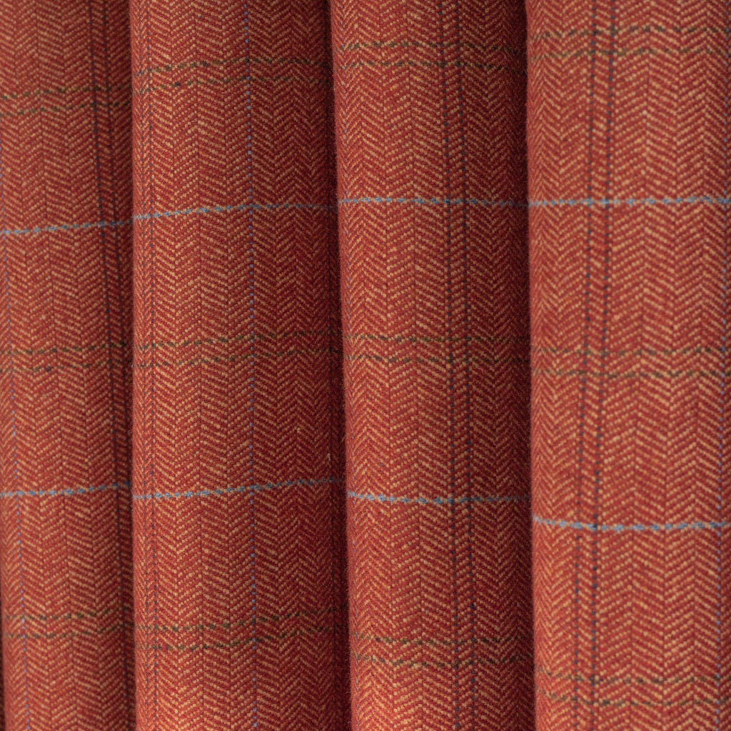 Lundie Plaid Cayenne, a rust red wool blend plaid home decor fabric : view 2