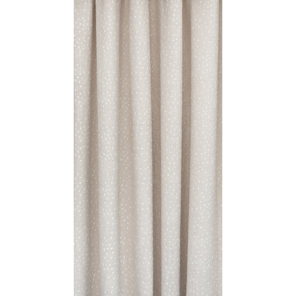 Masie Pearl, a sandy beige home decor fabric with a scattering of embroidered ivory flecks : view 8