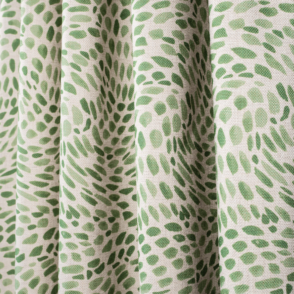 Mazzy Greenstone, a green swirl print fabric from Tonic Living