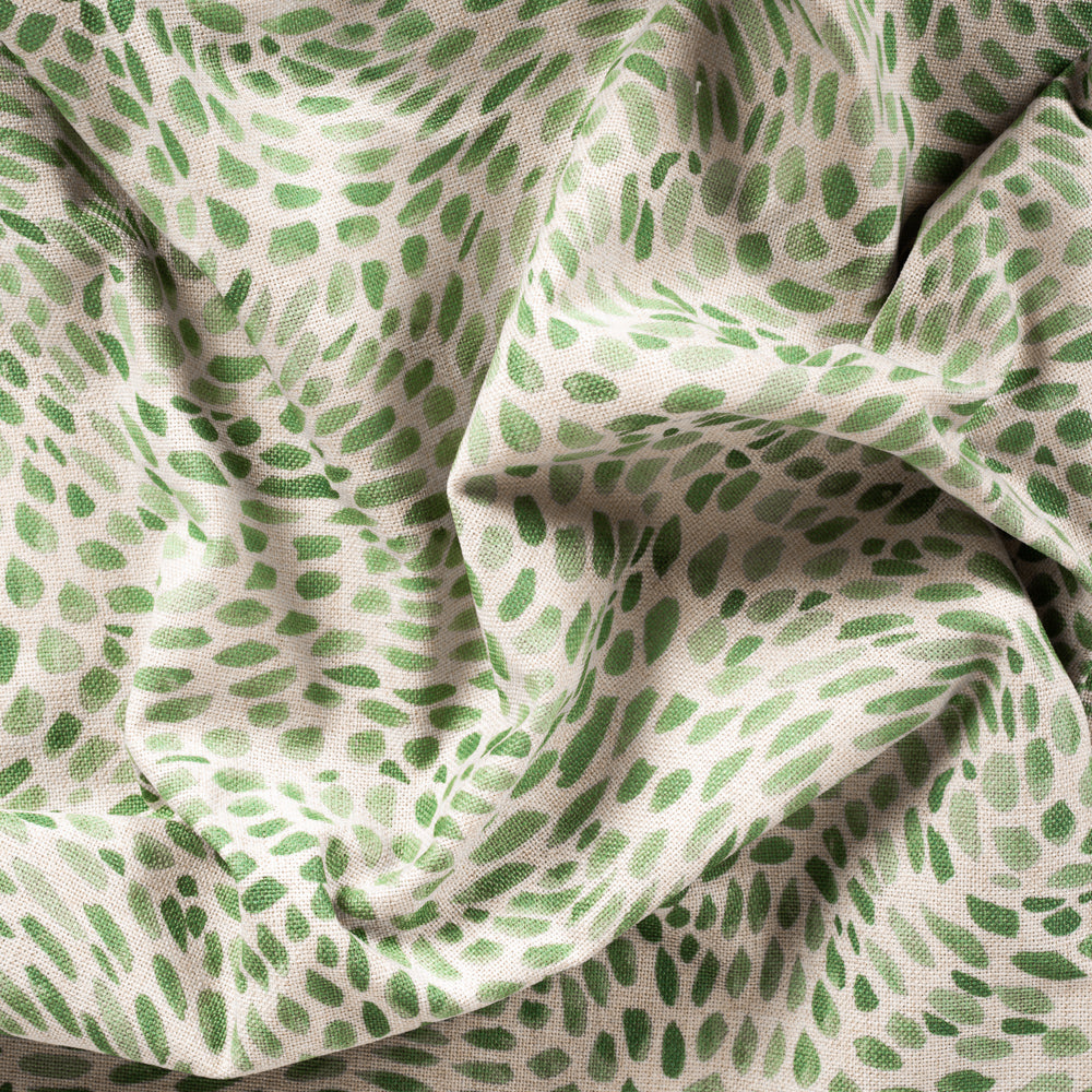 Mazzy Greenstone, a green swirl print fabric from Tonic Living