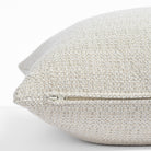 Milly 22x22 Vanilla Cream pillow, a sandy cream nubby textured pillow : close up zipper detail