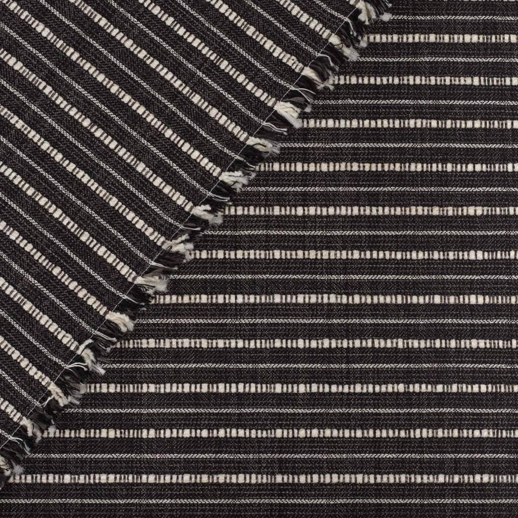 Misto Stripe Charcoal, a faded black and cream horizontal striped Crypton home performance fabric