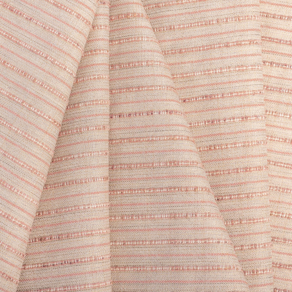 Misto Coral Blush, a light pink and light tan horizontal striped Crypton Home performance fabric from Tonic Living