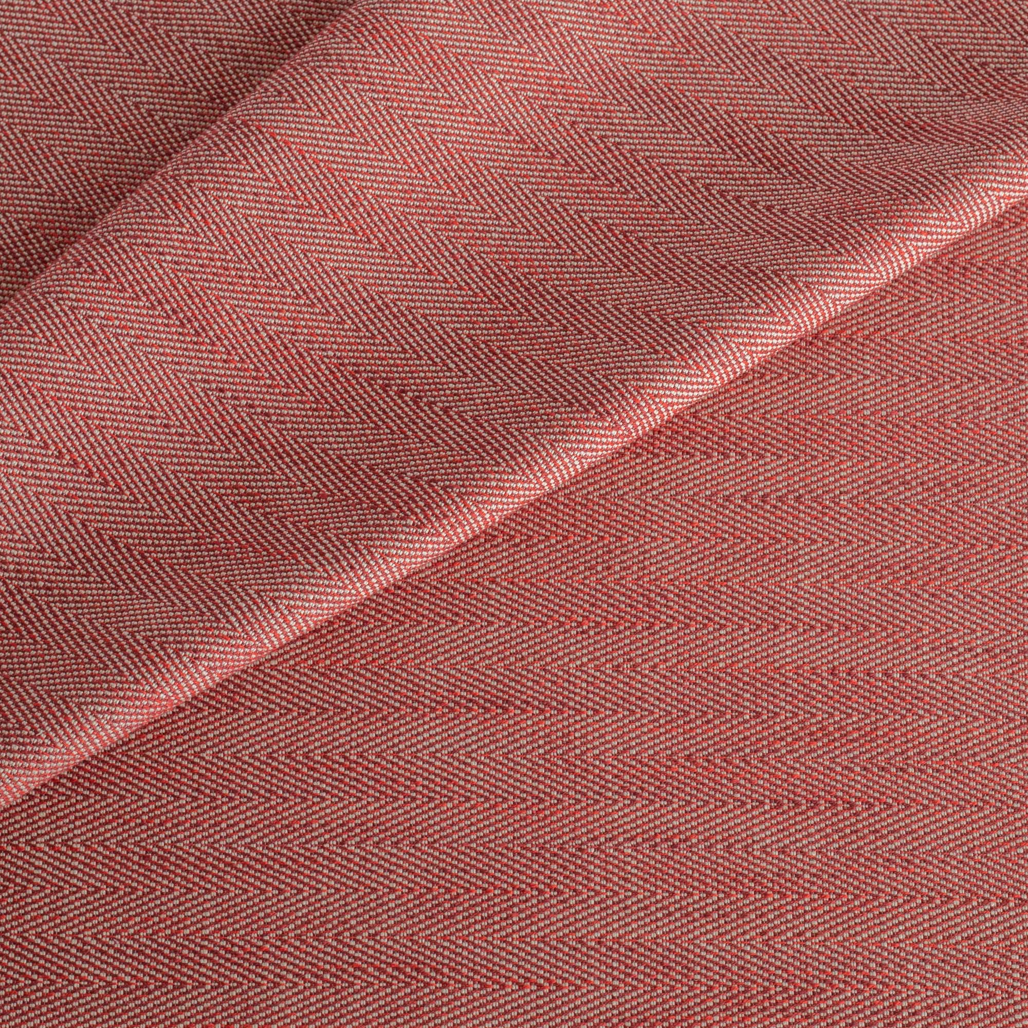 Molino red herringbone indoor outdoor fabric from Tonic Living