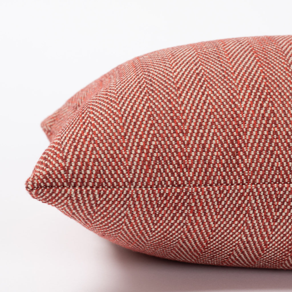 Molino Pomegranate red herringbone indoor outdoor lumbar pillow : view 4