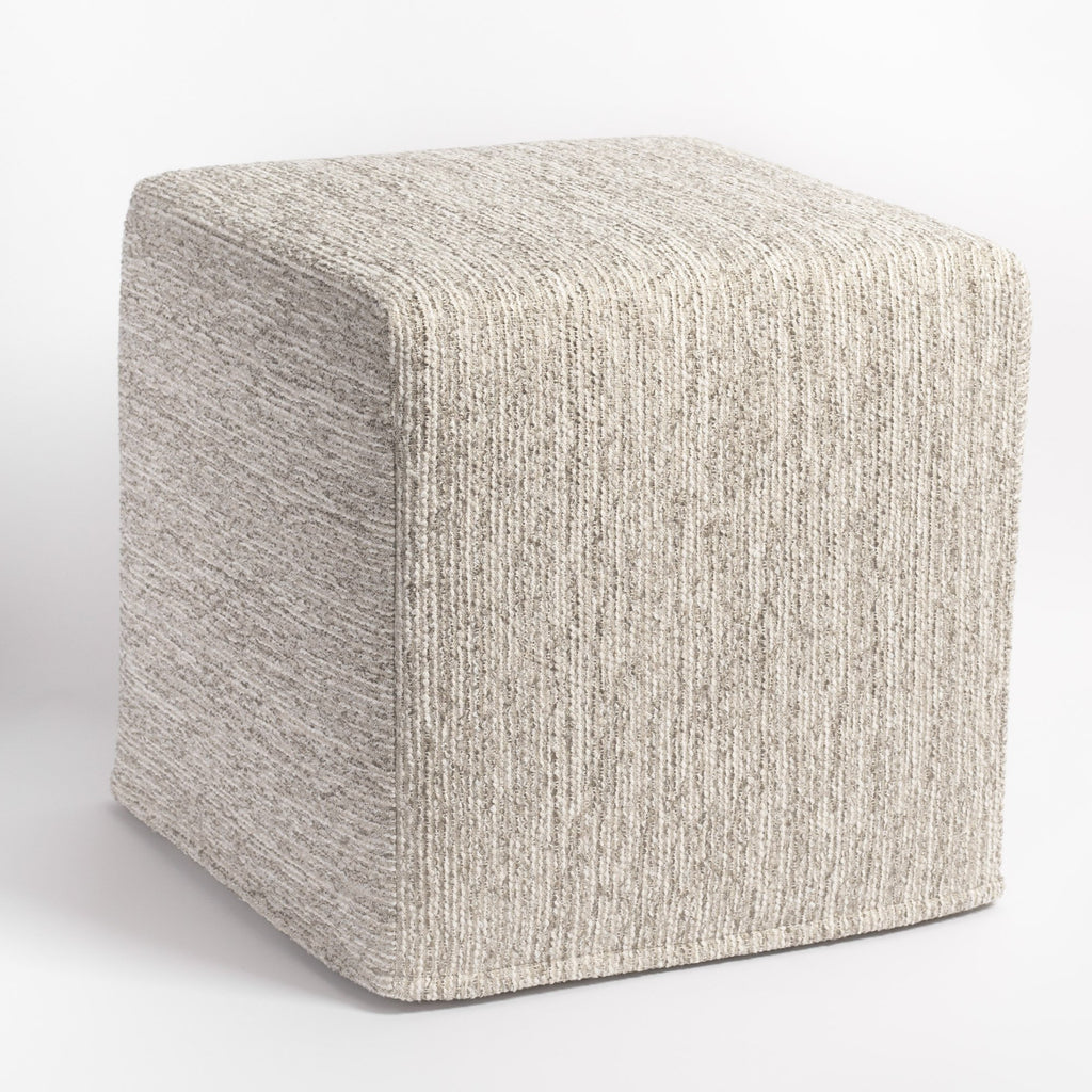 Natura 16x16 Cube Ottoman, Linen : a neutral greige high performance fabric ottoman from Tonic Living