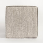 Natura 16x16 Cube Ottoman, Linen : a neutral greige high performance fabric ottoman : Bottom view